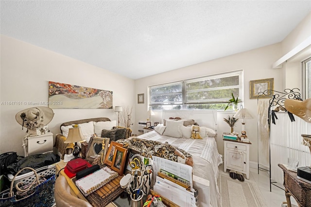 bedroom with a textured ceiling