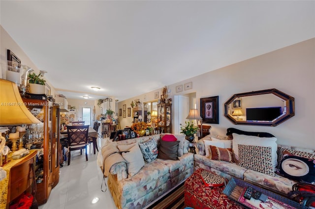 view of tiled living room