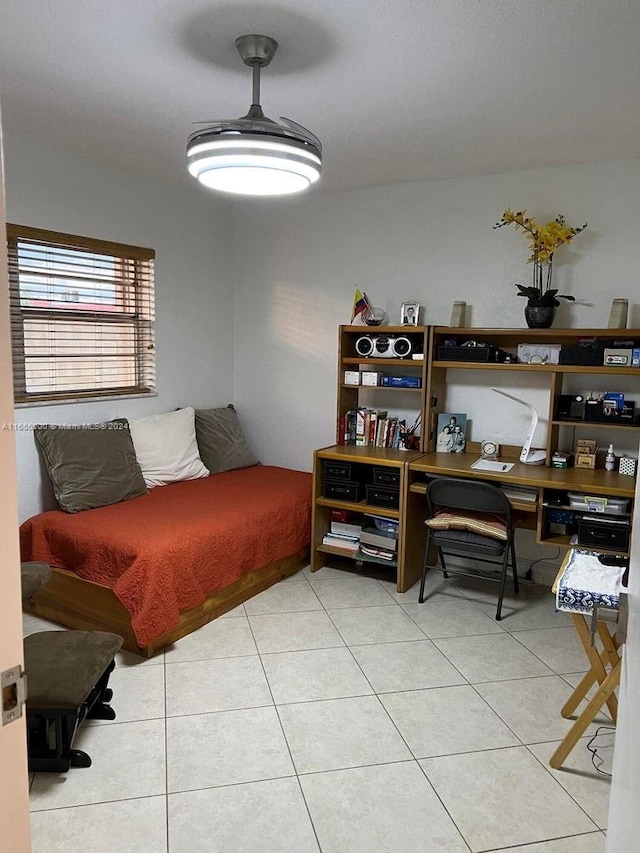 bedroom with tile patterned flooring