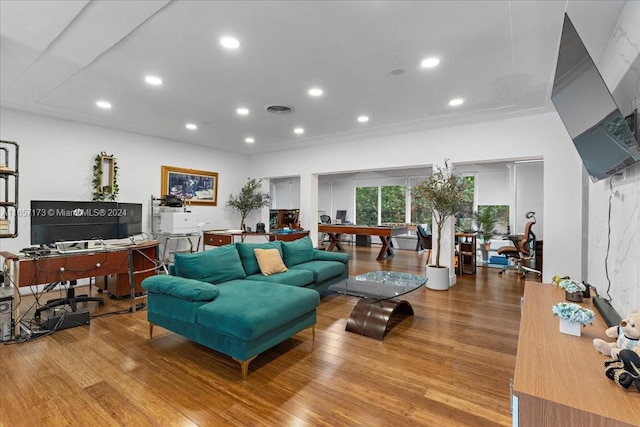 living room featuring hardwood / wood-style floors