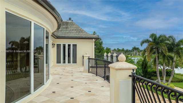 balcony with french doors