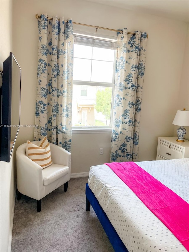 bedroom with carpet flooring and multiple windows