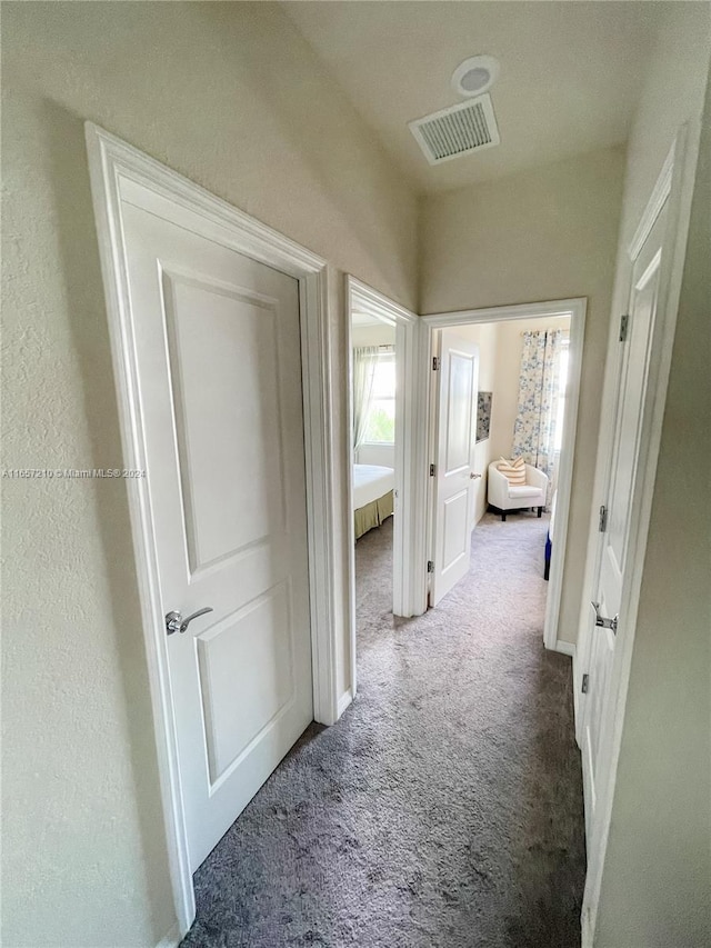 hallway with carpet