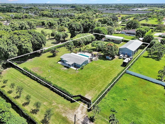 bird's eye view featuring a rural view