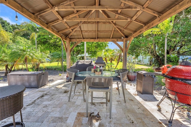 view of patio / terrace with a gazebo