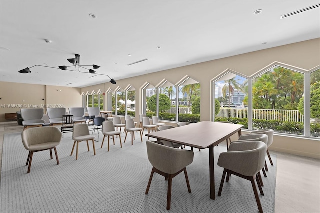 dining room with visible vents