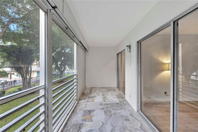 view of unfurnished sunroom