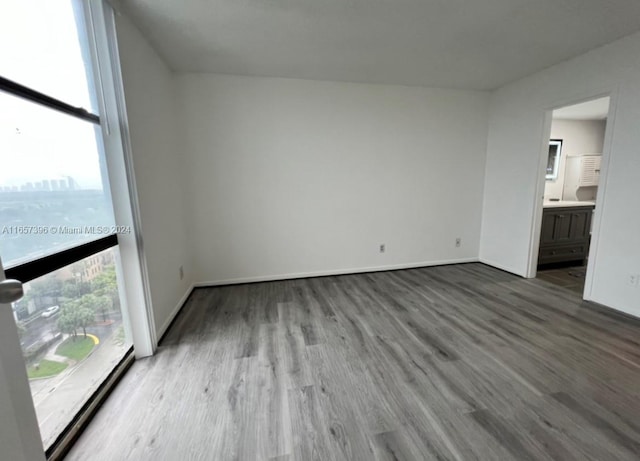 interior space with hardwood / wood-style flooring