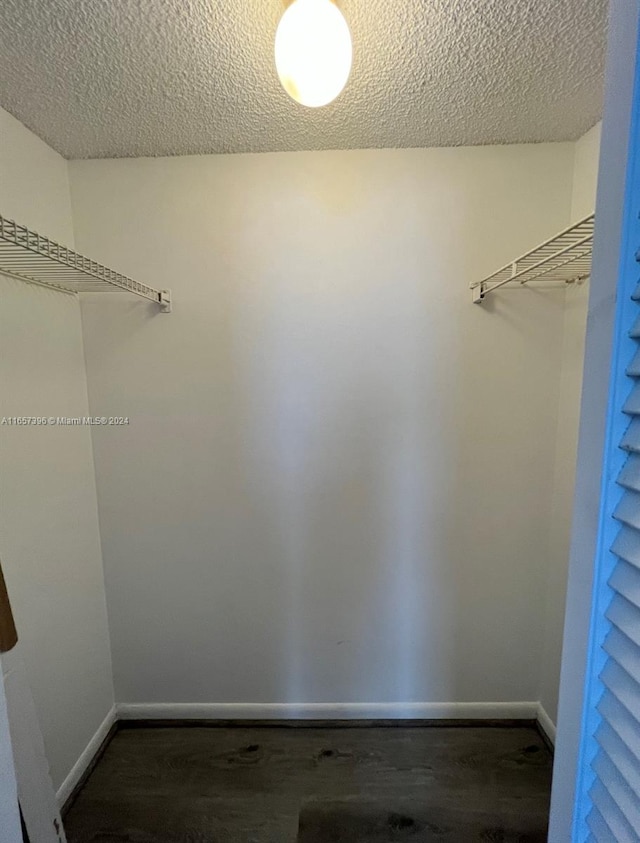 walk in closet featuring dark wood-type flooring