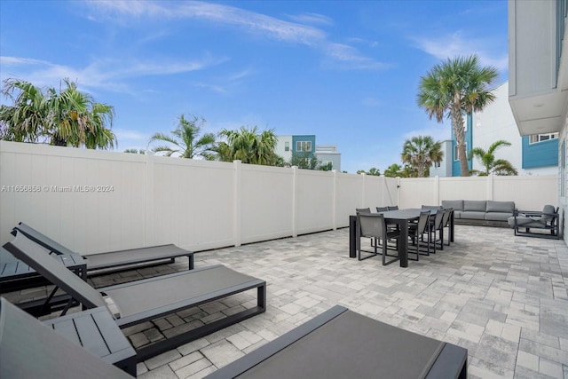 view of patio featuring outdoor lounge area