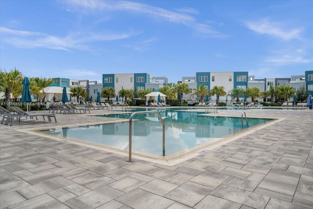 view of pool featuring a patio area