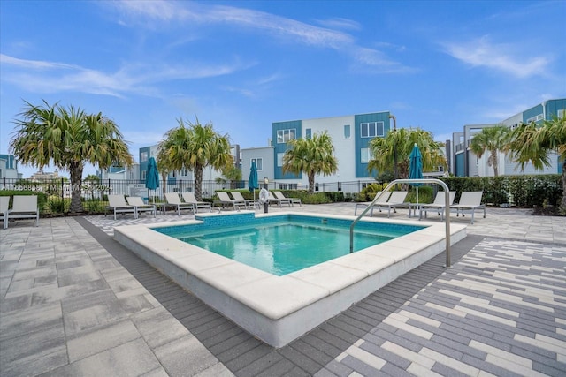 view of pool with a patio area