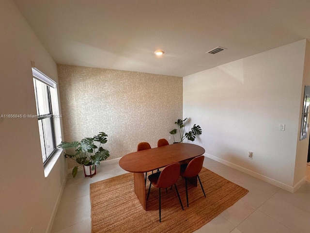 view of tiled dining room