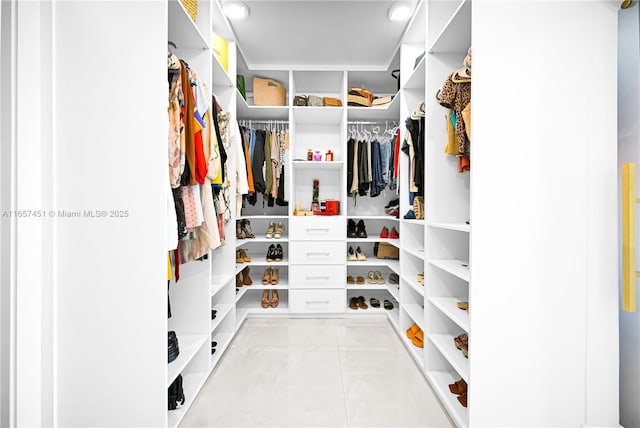 view of walk in closet