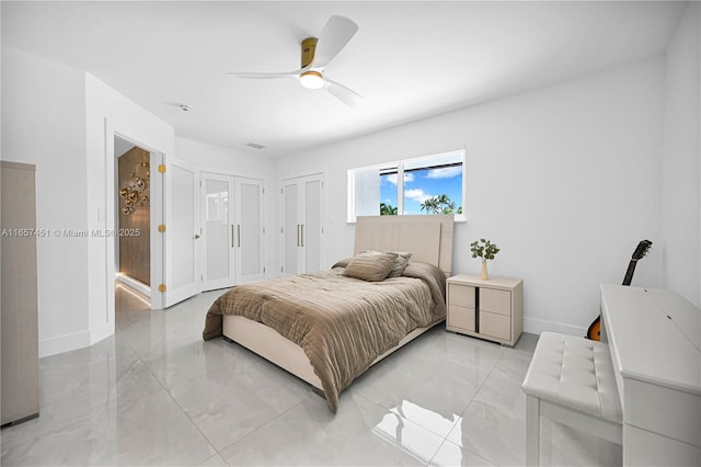 bedroom with ceiling fan