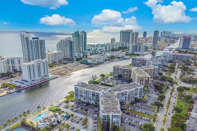 city view with a water view