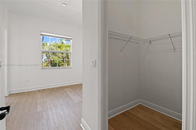 spacious closet with light wood-type flooring