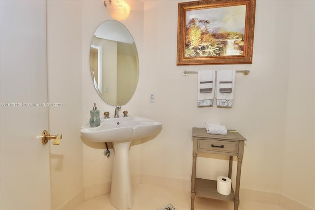 bathroom featuring tile patterned flooring