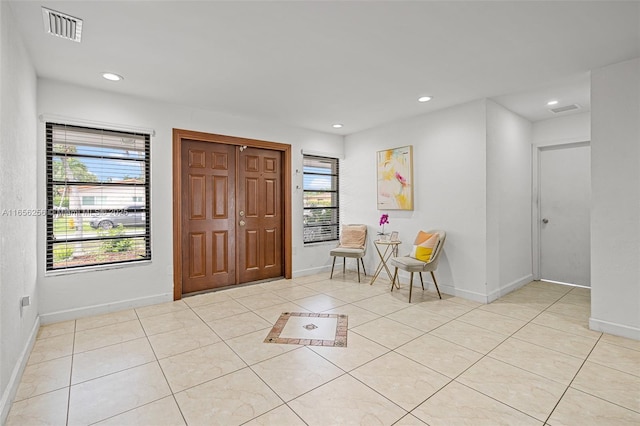 view of tiled entrance foyer