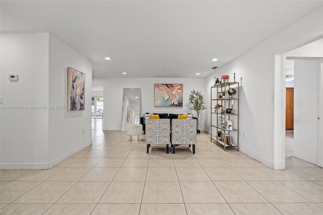 view of tiled dining area