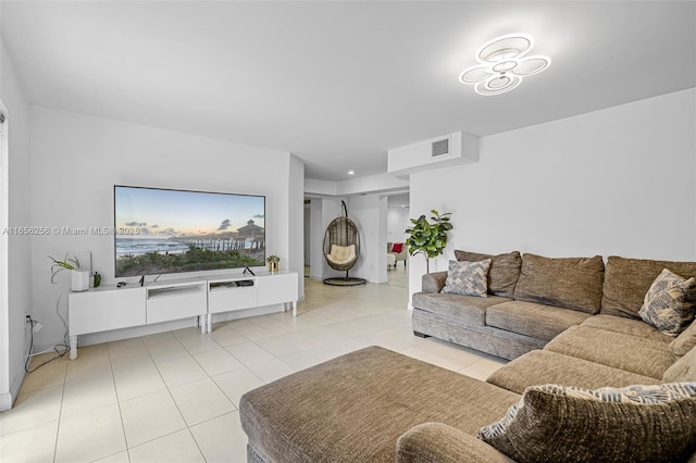 view of tiled living room