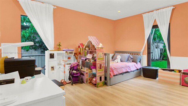 bedroom featuring light hardwood / wood-style floors