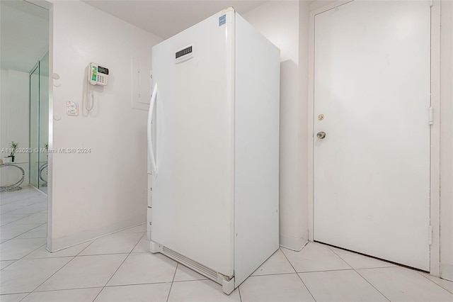 interior space featuring light tile patterned floors