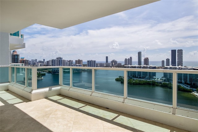 balcony with a water view