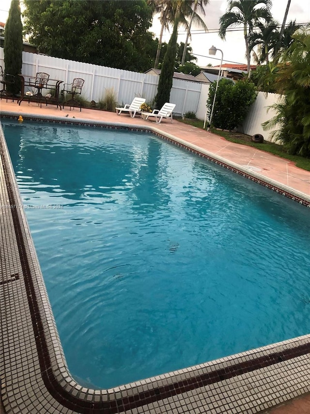 view of swimming pool featuring a patio