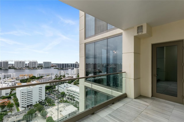 balcony with a water view