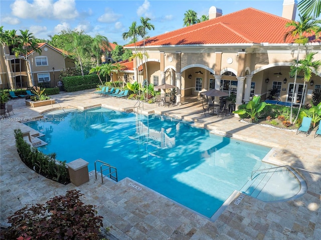 view of pool with a patio