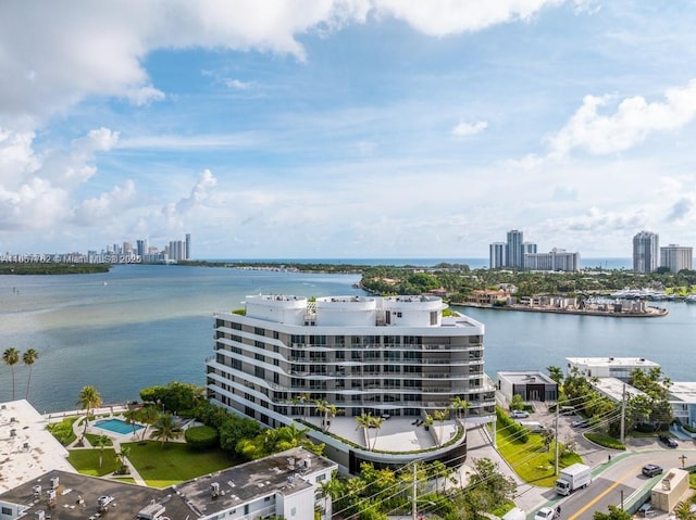 water view with a view of city