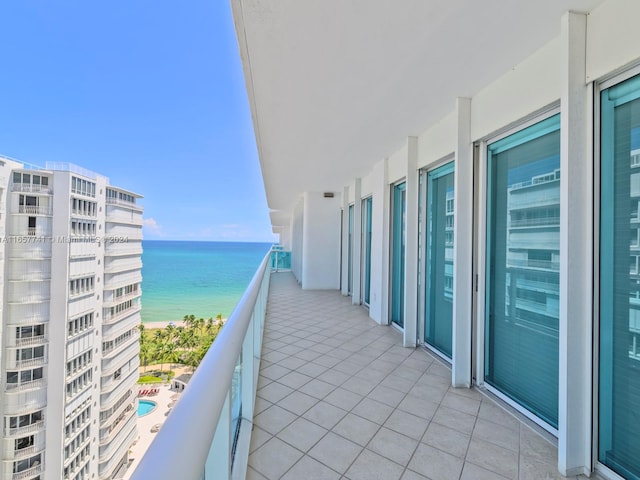 balcony with a water view