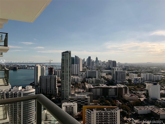 view of city with a water view