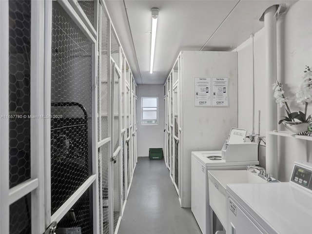 common laundry area featuring washer and dryer