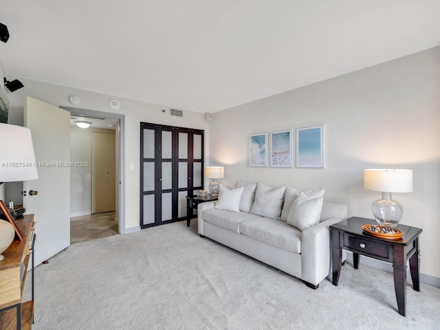 view of carpeted living room