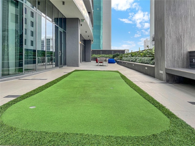 view of community featuring a patio