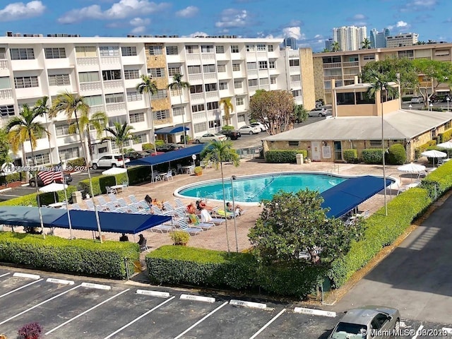 view of pool with a patio area