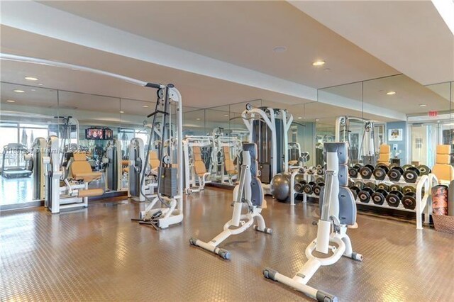 workout area featuring a healthy amount of sunlight