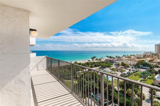 balcony with a water view