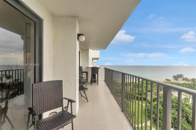 balcony with a water view