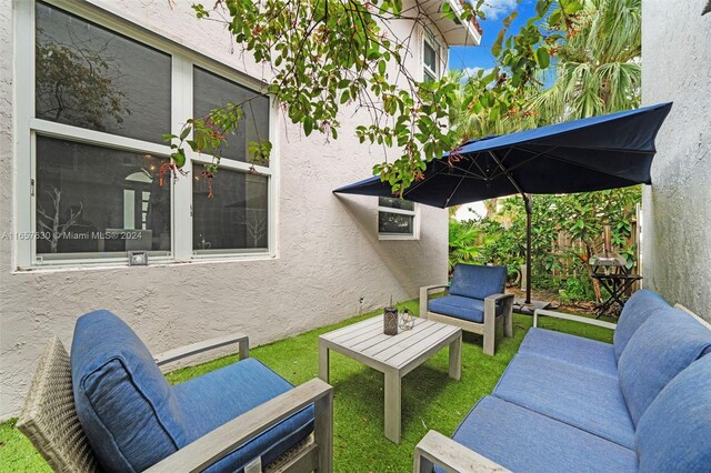 view of patio with an outdoor living space