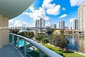 balcony with a water view