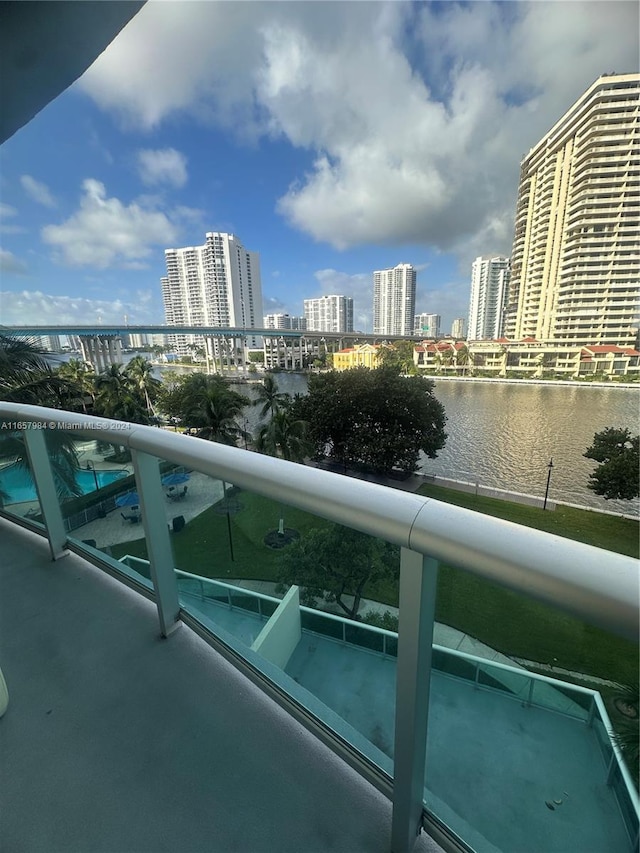 balcony with a water view