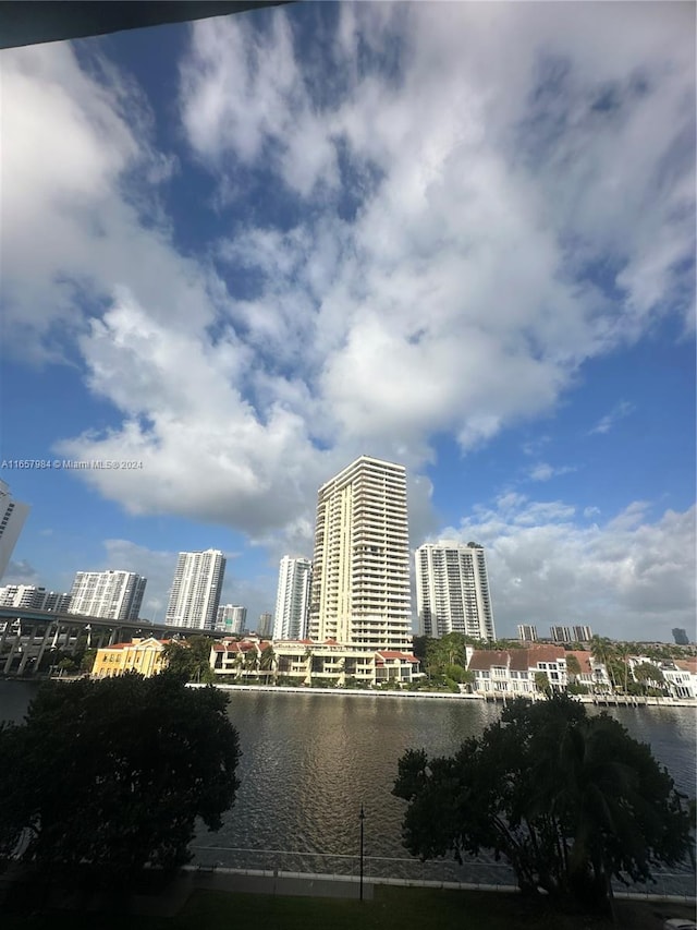 view of city with a water view