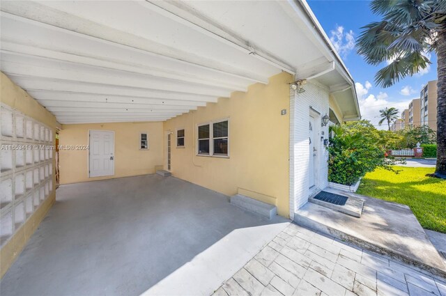 view of patio with a carport