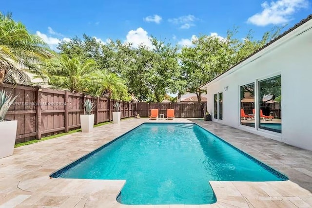 view of pool featuring a patio area