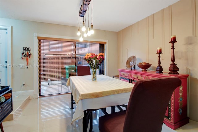 view of tiled dining room