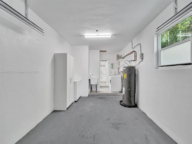 interior space featuring electric water heater