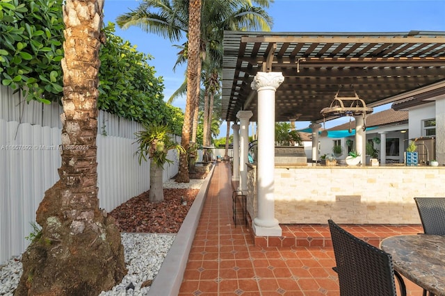 view of patio / terrace with a pergola